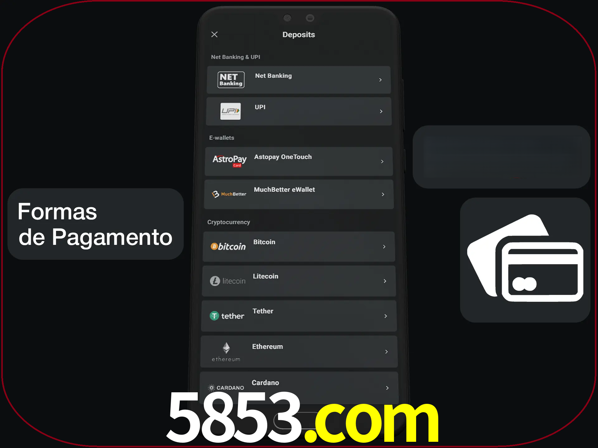 Escolha a forma de pagamento de sua preferência.